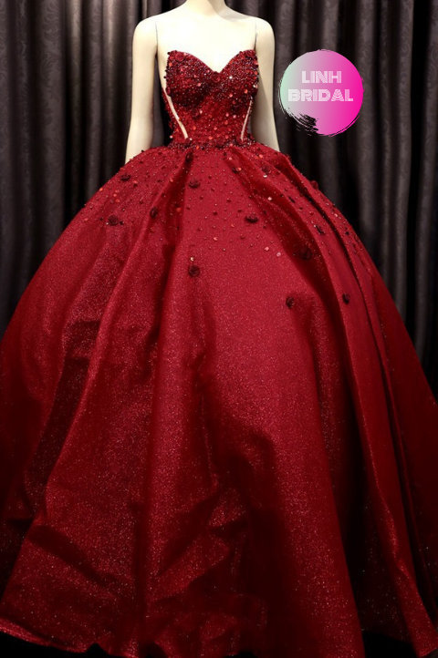red rose gown