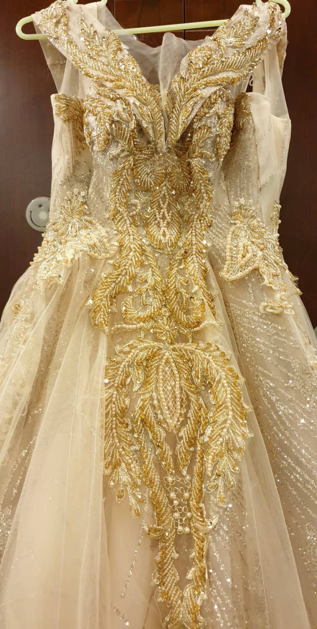 yellow gold wedding dress