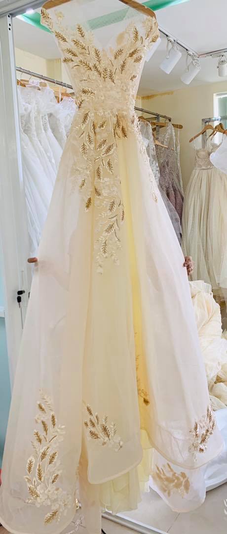 yellow long dress for wedding