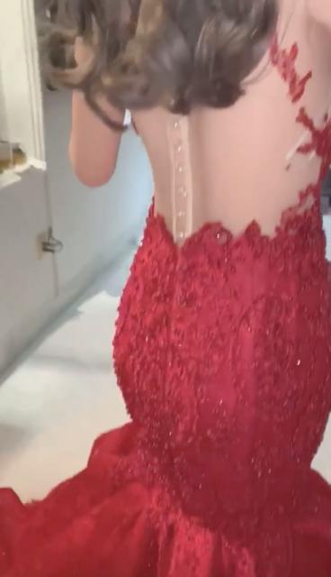 Lace Red Mermaid Dress