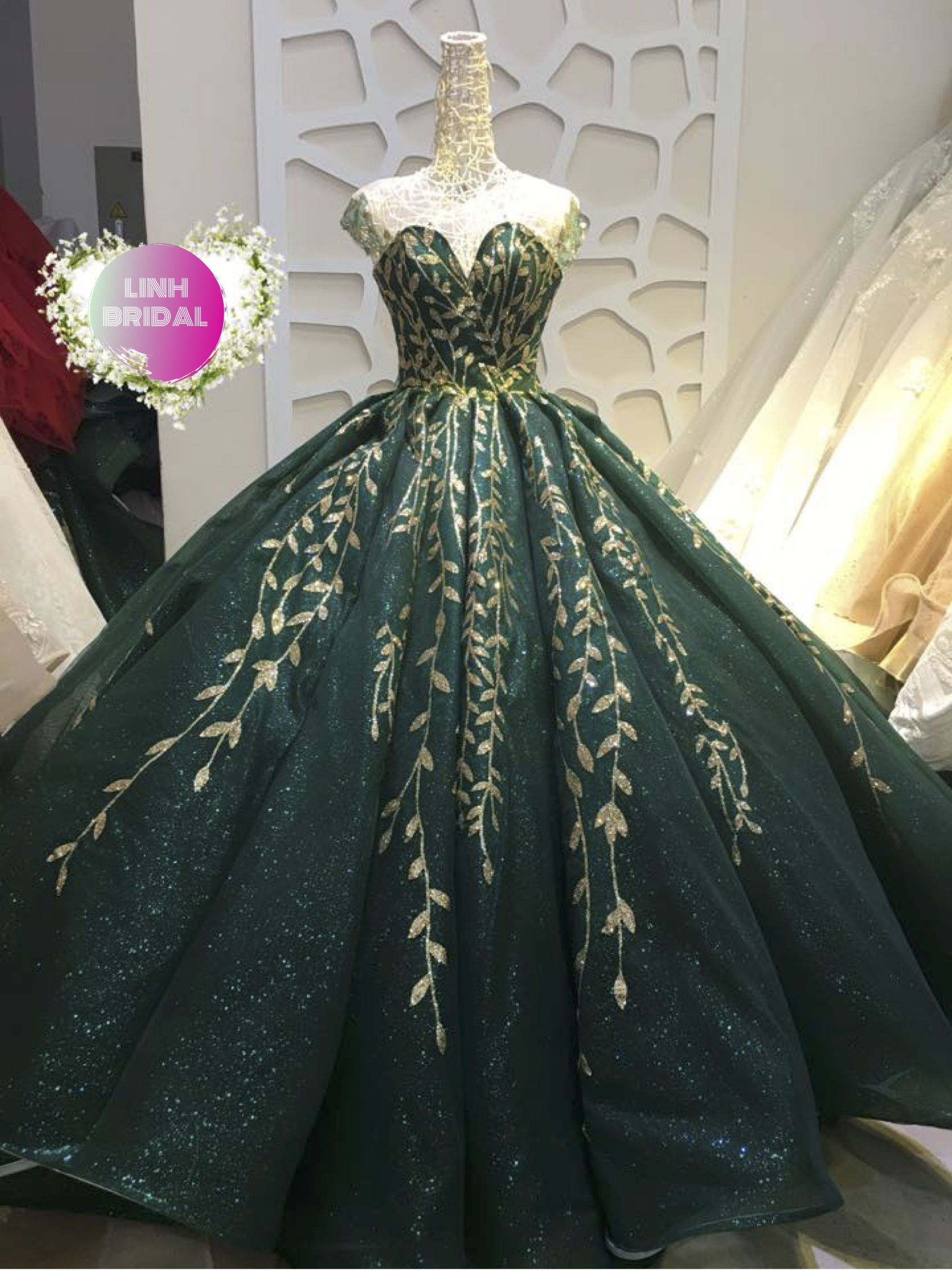 green princess gown