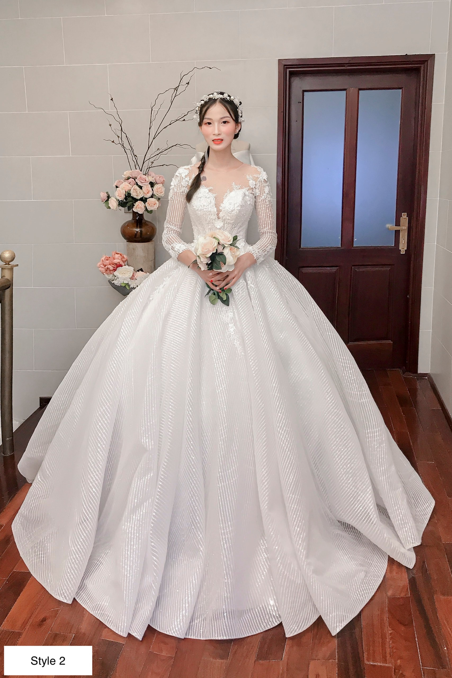 lace sparkle wedding dress